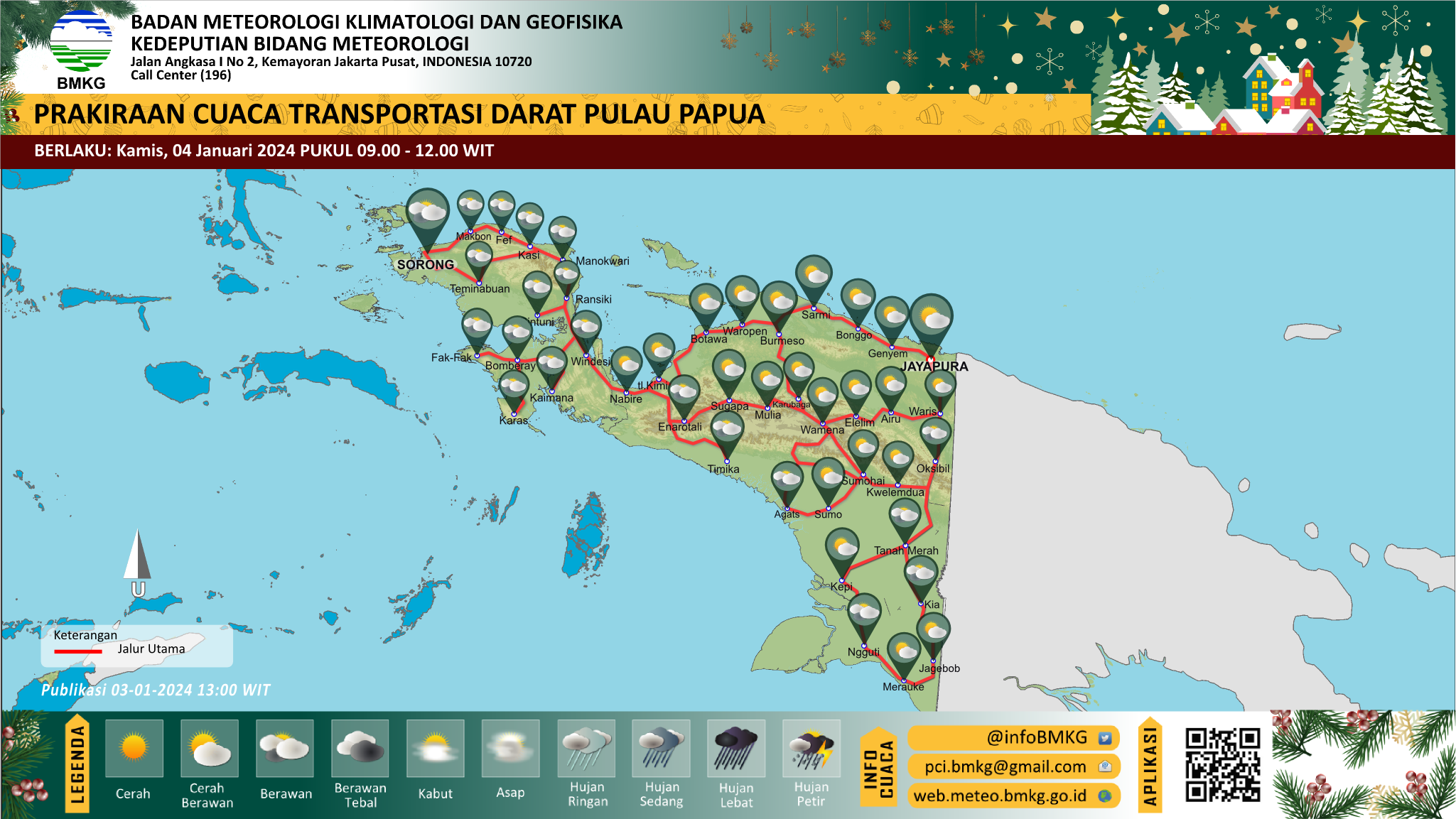 Prakiraan cuaca posko lebaran Pulau Papua